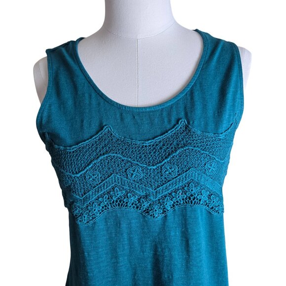 Coldwater Creek Elegant Sheer Jacket and Matching Tank Set Small, Teal - Picture 7 of 13